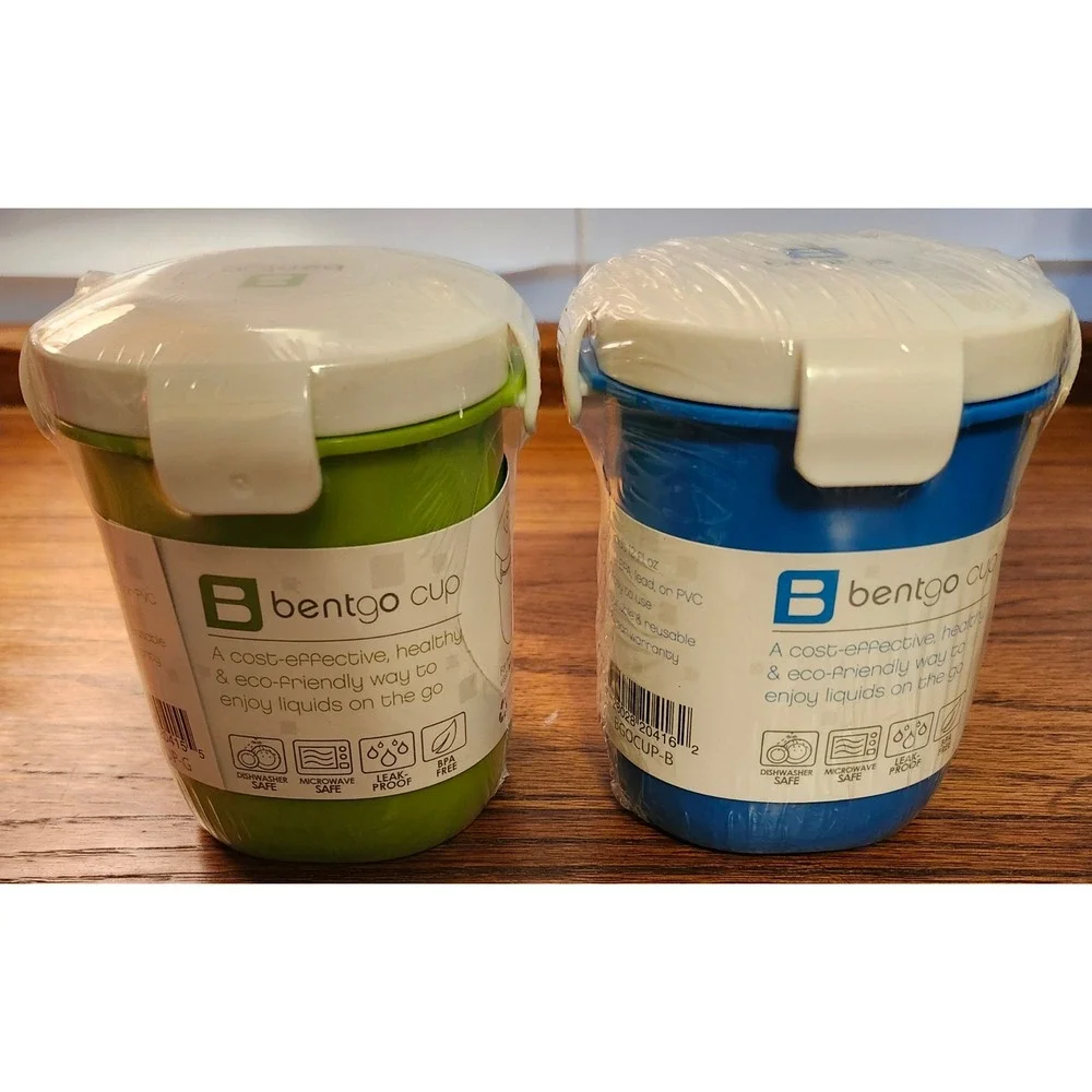 Bentgo Cup 12oz Leak-Proof Travel Container Set Blue Green BGOCUP-B BGOCUP-G 2pk